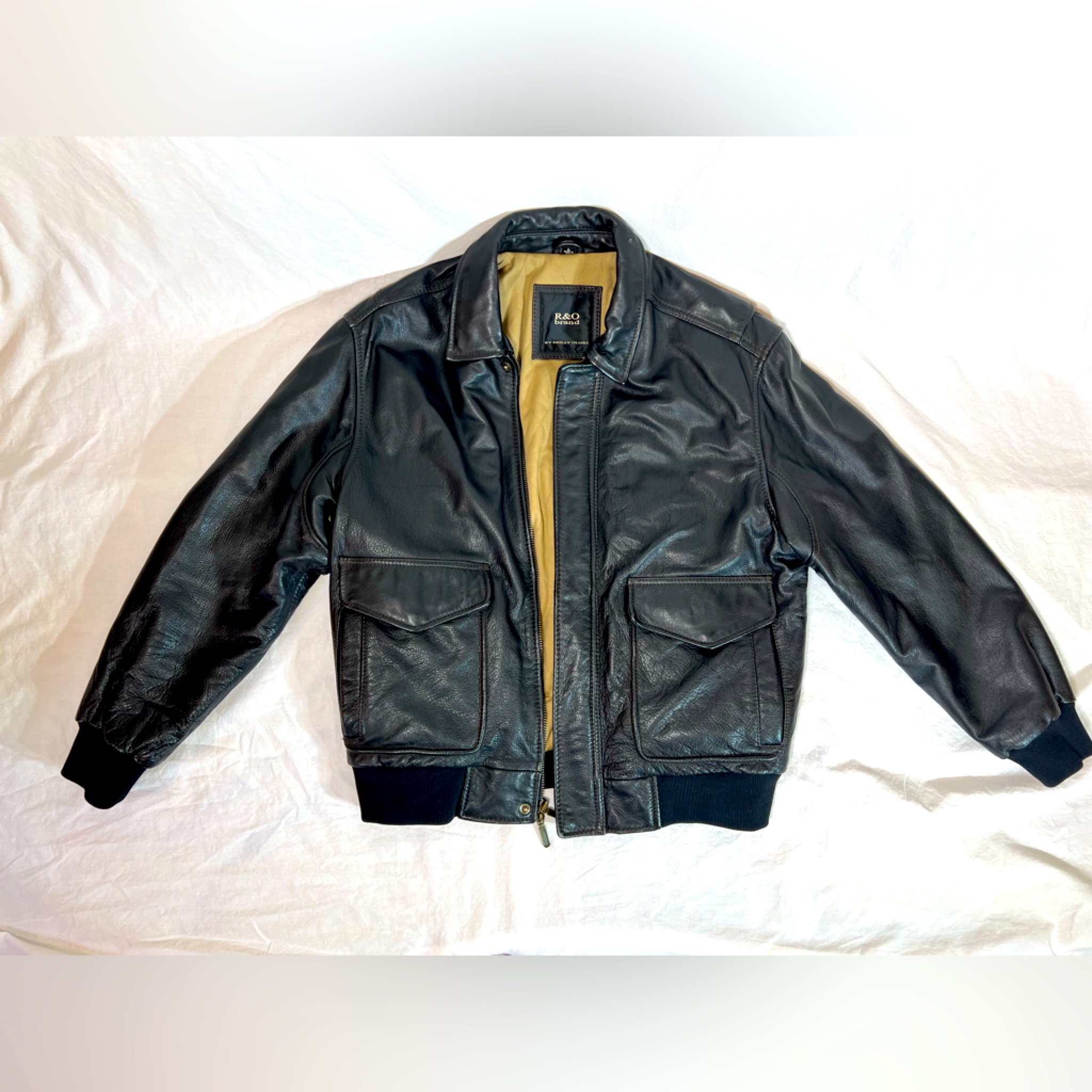 RO By Reilly Olmes Leather Bomber Jacket